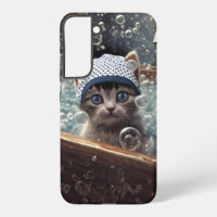 Niedliche und schwindelerregende Katze im Bad