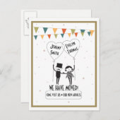 Niedliche und sonnige Alternative Adressänderung Ankündigungspostkarte (Vorne/Hinten)