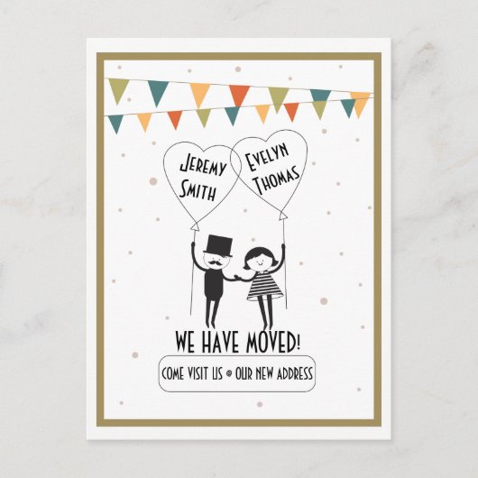 Niedliche und sonnige Alternative Adressänderung Ankündigungspostkarte (Vorderseite)