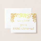 Niedliche und sonnige Hunde Weihnachtskarten Folienkarte (Vorderseite mit Umschlag)