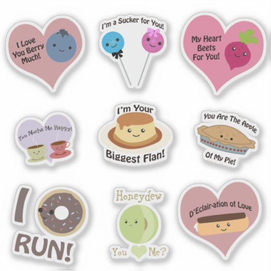 Niedliche und sonnige Lebensmittelpistolen Aufkleber (Vorderseite)