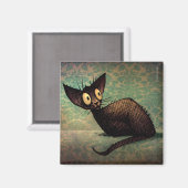 Niedliche und sonnige Schwarzmeerkatze Kunst Magnet (Vorderseite/Rückseite)