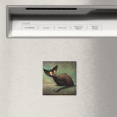 Niedliche und sonnige Schwarzmeerkatze Kunst Magnet (In Situ (Geschirrspüler))