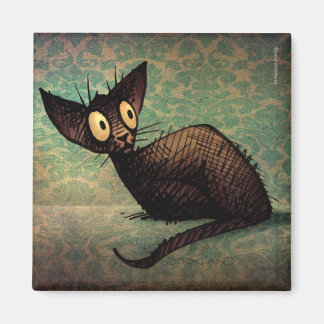 Niedliche und sonnige Schwarzmeerkatze Kunst Magnet