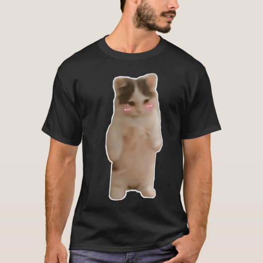 Niedliche und sonnige Stehende Katze oder Kätzchen T-Shirt (Vorderseite)
