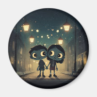 Niedliche und Spooky Zombies in Liebe - Magnet