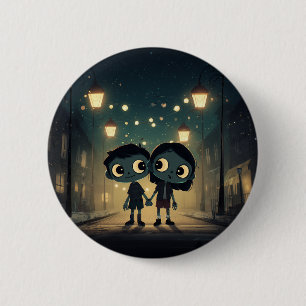 Niedliche und Spooky Zombies in Liebe - Schaltfläc Button
