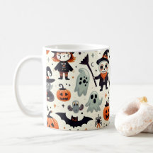 Niedliche und spöttische Halloween-Muster-Tasse