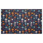 Niedliche und spukhafte farbenfrohe Skelette auf H Stoff (Fat Quarter (45,7 x 55,9 cm))