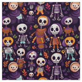 Niedliche und spukhafte Skelette zwischen den Must Stoff