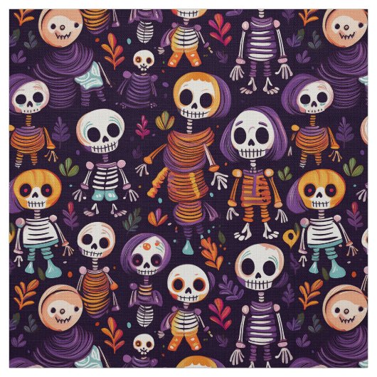 Niedliche und spukhafte Skelette zwischen den Must Stoff (Muster)