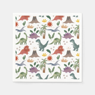 Niedliche und stilvolle Dinosaurier Paper Napkins Serviette