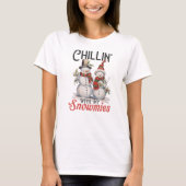 Niedliche und stilvolle Kinder mit Schneemassen Wi T-Shirt (Vorderseite)