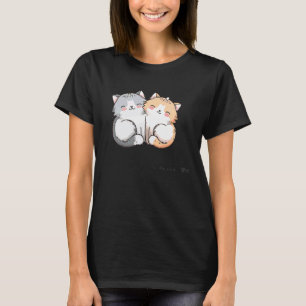 Niedliche und süße flauschige Katzen lächeln und r T-Shirt