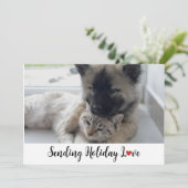 Niedliche und süße Welpen Liebe Feiertagskarte (Stehend Vorderseite)