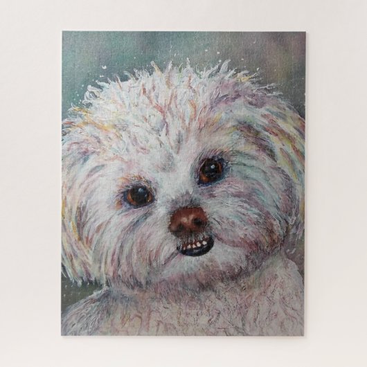 Niedliche und süße White Shizu Puppy Puzzle (Vertikal)