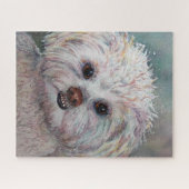 Niedliche und süße White Shizu Puppy Puzzle (Horizontal)