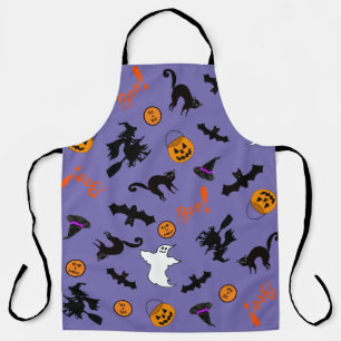 Niedliche und unangenehme Halloween Icon Lila Schü Schürze
