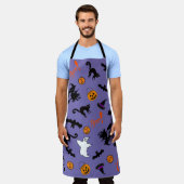 Niedliche und unangenehme Halloween Icon Lila Schü Schürze (Getragen)