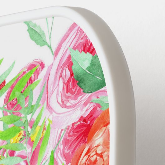 Niedliche und weibliche Rosen, handgezeichnet Pickleball Schläger (Linke Seite)