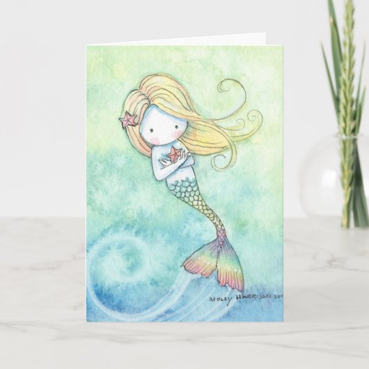 Niedliche und whimsical-Mermaid-Karte Karte (Vorderseite)
