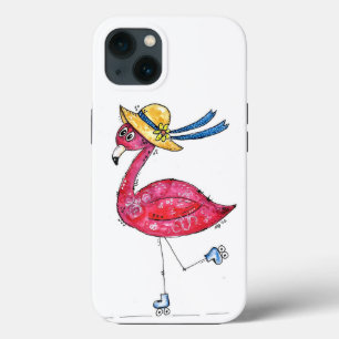 Niedliche und Whimsical Pink Flamingo auf Roller-S Case-Mate iPhone Hülle