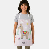 Niedliche und whimsical Pink Rainbow Llama Kinder Schürze (Insitu)