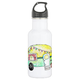 Niedliche und Whimsical Retro Happy Camper Edelstahlflasche