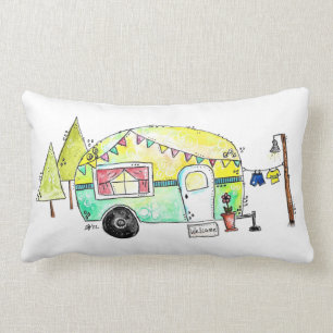 Niedliche und Whimsical Retro Happy Camper Lendenkissen