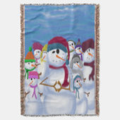 Niedliche und Whimsikschneemänner Decke (Vorderseite Vertikal)