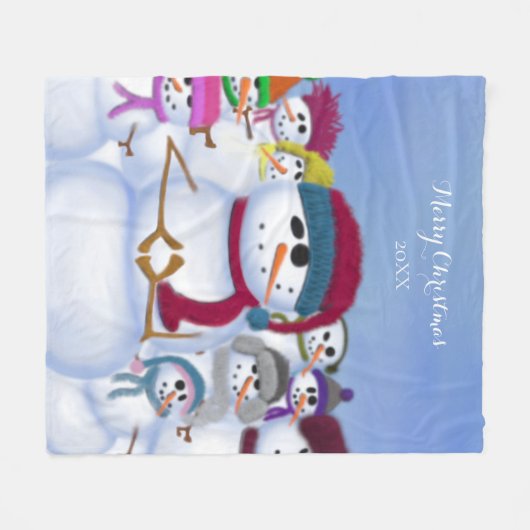 Niedliche und Whimsikschneemänner Fleecedecke (Vorderseite (Horizontal))