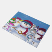 Niedliche und Whimsikschneemänner Fußmatte (Schrägansicht)