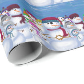 Niedliche und Whimsikschneemänner Geschenkpapier (Rolleneckpunkt)