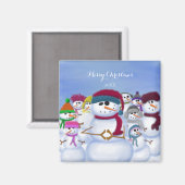 Niedliche und Whimsikschneemänner Magnet (Vorderseite/Rückseite)