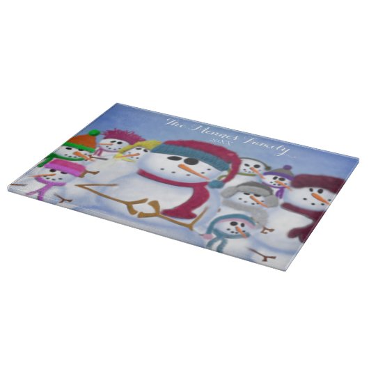 Niedliche und Whimsikschneemänner Schneidebrett (Ecke)