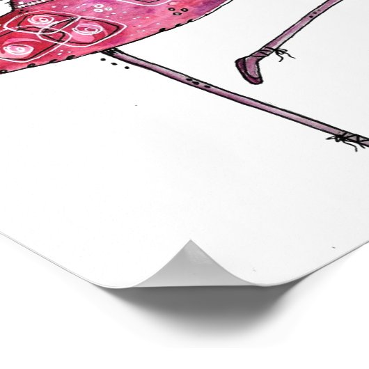 Niedliche und Whimsiktanzkatze Poster (Ecke)