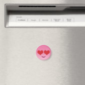 Niedliche und winzige Herzaugen, rosa Emoji Magnet (In Situ (Geschirrspüler))