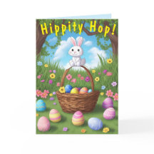 Niedliche und winzige Hippity Hop Rabbit Osterkart