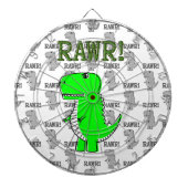 Niedliche und wütende T-Rex mit schwarz-weißem Mus Dartscheibe (vorne)