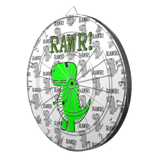 Niedliche und wütende T-Rex mit schwarz-weißem Mus Dartscheibe (Vorderseite rechts)