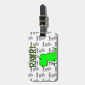 Niedliche und wütende T-Rex mit schwarz-weißem Mus Gepäckanhänger (Vorderseite vertikal)