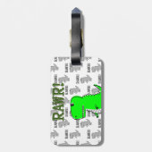 Niedliche und wütende T-Rex mit schwarz-weißem Mus Gepäckanhänger (Rückseite vertikal)