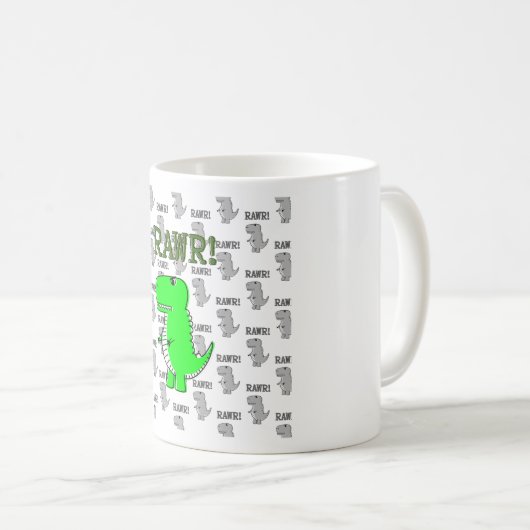 Niedliche und wütende T-Rex mit schwarz-weißem Mus Kaffeetasse (VorderseiteRechts)