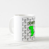 Niedliche und wütende T-Rex mit schwarz-weißem Mus Kaffeetasse (Vorderseite Links)