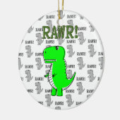 Niedliche und wütende T-Rex mit schwarz-weißem Mus Keramikornament (Links)