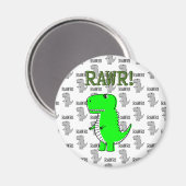 Niedliche und wütende T-Rex mit schwarz-weißem Mus Magnet (Vorderseite/Rückseite)