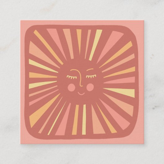 Niedliche und zauberhafte Geschäfte am rosa Platz Quadratische Visitenkarte (Vorderseite)