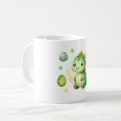 niedliche und zauberhafte grüne Dinosaurier-Tasse Kaffeetasse (Vorderseite Links)