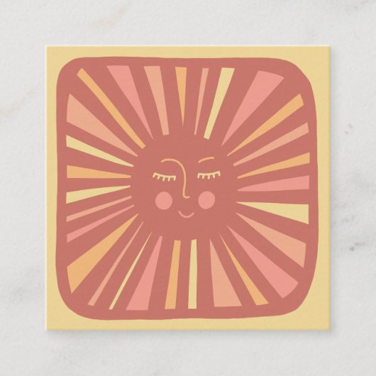Niedliche und zauberhafte Sonne Quadratische Visitenkarte (Vorderseite)