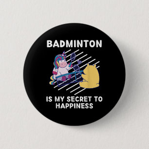 Niedliche Unicorn Badminton ist mein Geheimnis für Button